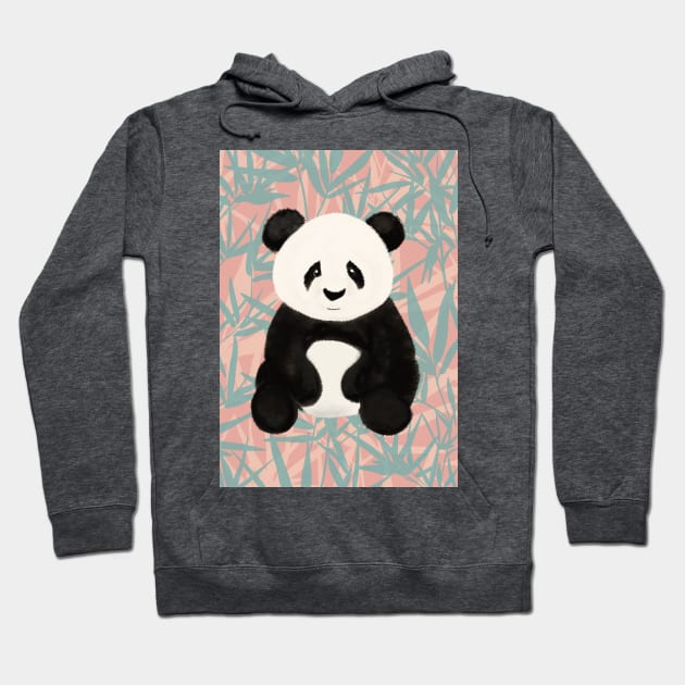 Panda Bear with a Pink Background Hoodie by NattyDesigns